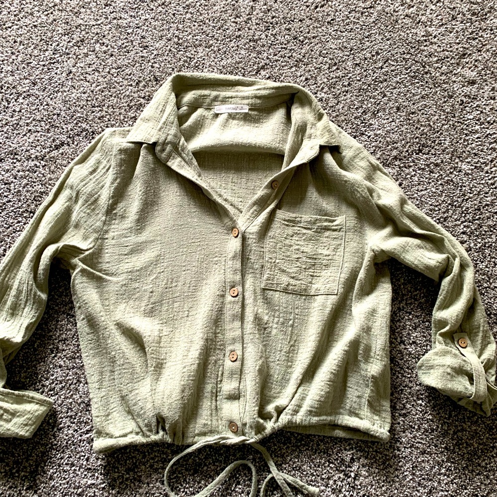 Crop hip length shirt